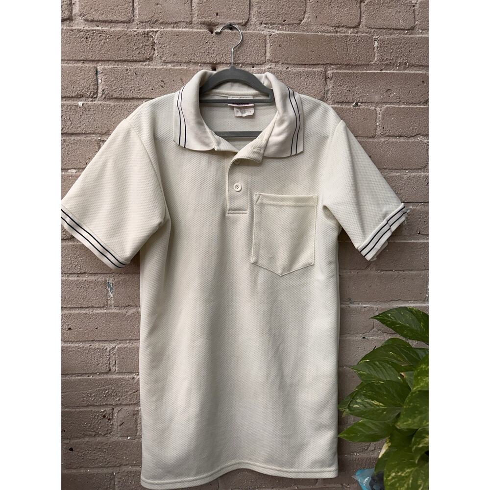 Vintage Umpire Polo Shirt Adult Baseball Softball Ump Beige Made In USA